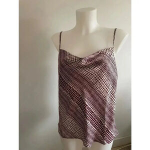 Women's‎ Banana Republic Size M Maroon Silky Cowl Neck Tank Top EUC